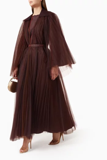 Belted Tulle Kaftan