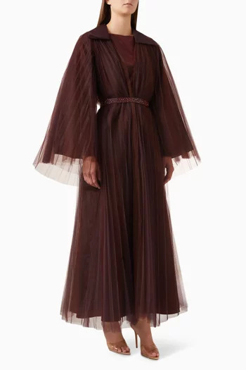 Belted Tulle Kaftan
