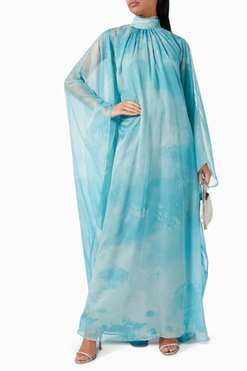 Cape-sleeve Kaftan in Chiffon