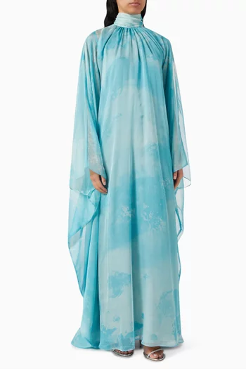 Cape-sleeve Kaftan in Chiffon