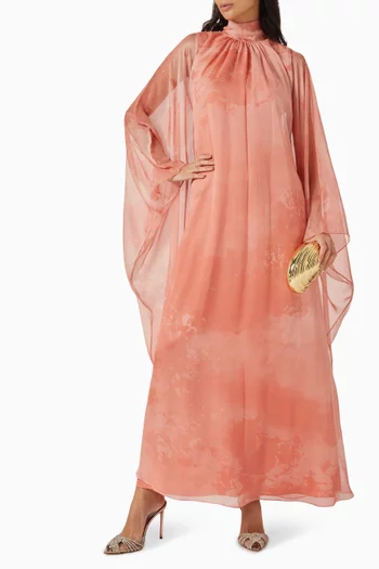 Cape-sleeve Kaftan in Chiffon