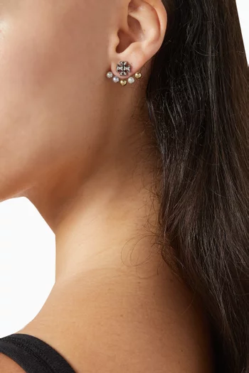 أقراط كيرا مرصعة باللؤلؤ من الخلف نحاس مطلي