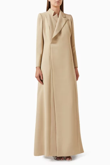 عباية بنمط جاكيت بتطريزات بالخيوط