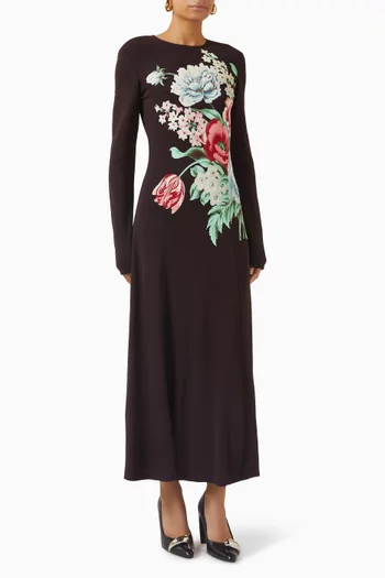 Floral-print Maxi Dress in Jersey
