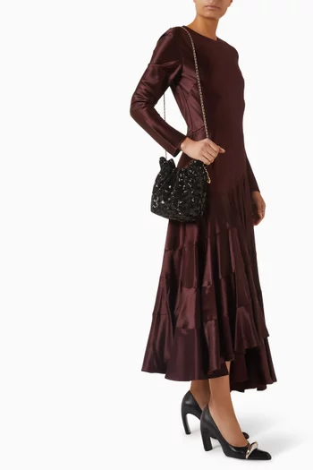 حقيبة هوبو فلمنج ميني مطرزة بترتر