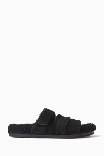 Ines Sport Slides in Shearling