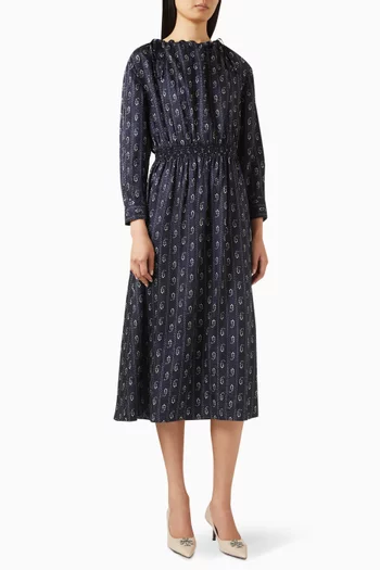 Paisley Jacquard Dress in Silk