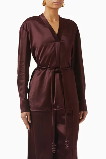 Belted Asymmetrical Top in Viscose