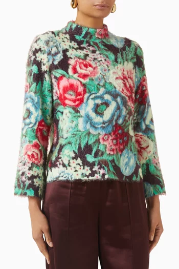 Floral-print Sweater in Knit