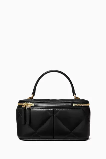Kira Diamond-quilted Vanity Case in Leather