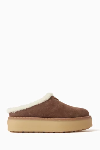 Shearling-trimmed Slippers in Suede