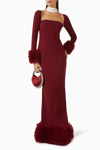 Dazelle Ruffle Gown in Scuba