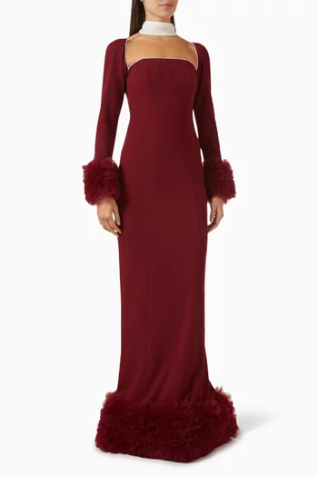 Dazelle Ruffle Gown in Scuba