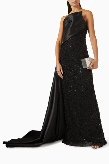 Virema Sequin-embellished Gown in Taffeta