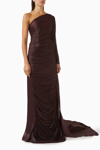 Minaya One-shoulder Gown