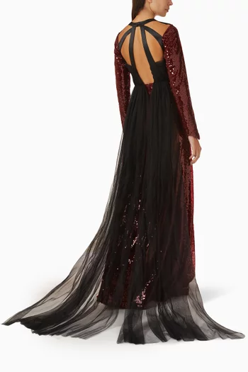 Vaela Sequin-embellished Gown