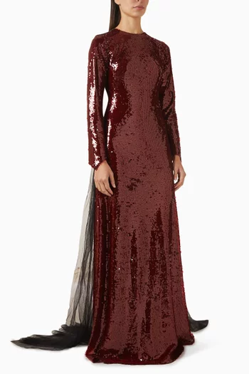 Vaela Sequin-embellished Gown