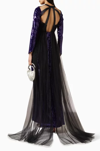 Vaela Sequin-embellished Gown