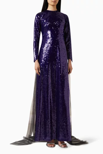 Vaela Sequin-embellished Gown