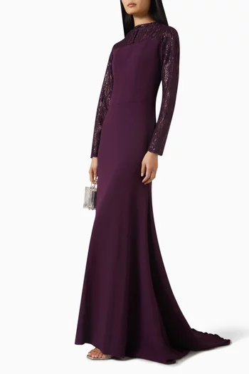 Sa-yara Sequin-embellished Gown in Scuba