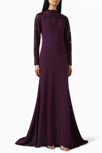 Sa-yara Sequin-embellished Gown in Scuba