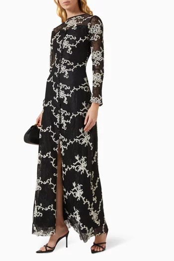 فستان دانتيل مطرز