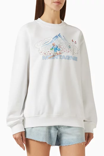 Ski-print Sweatshirt in Organic-cotton