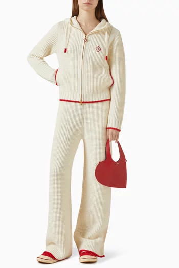 Logo Hoodie in Waffle-knit