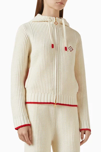 Logo Hoodie in Waffle-knit