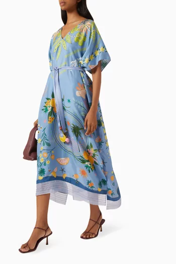 قفطان نورا مزين بحزام ونقشة