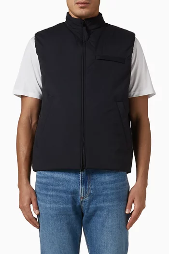 Zip-up Vest in Stretch Nylon