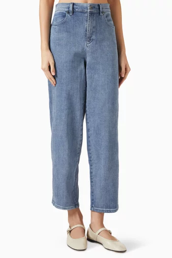 Ankle Lantern Cropped Jeans in Denim