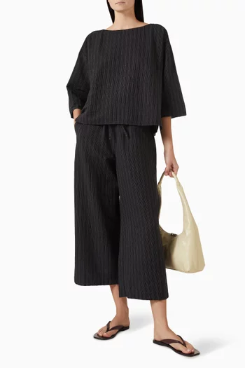 Striped Boxy Top in Cotton-blend