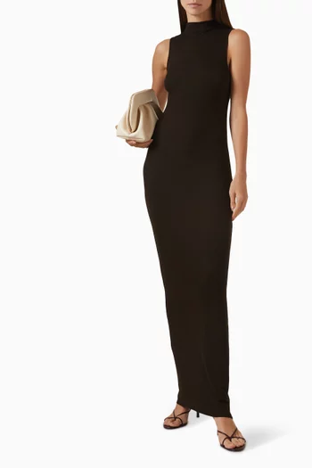 Mockneck Dress in Viscose-silk