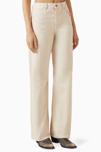 بنطال جينز بقصة ساق مستقيمة دينم