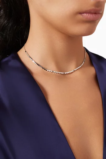 Lit Sapphire Necklace in 18kt White Gold