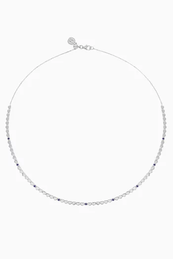 Lit Sapphire Necklace in 18kt White Gold