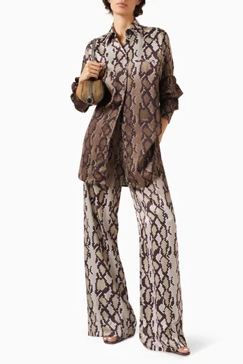 Snake-print Oversized Shirt