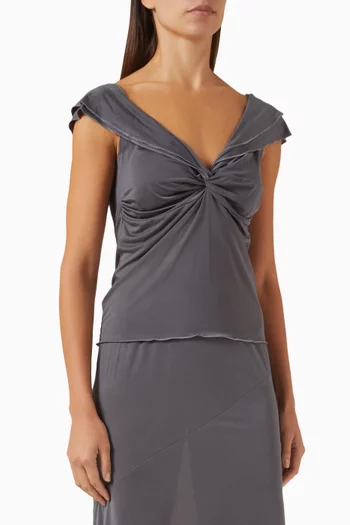 بلوزة ريفر بعقدة ملفوفة فيسكوز