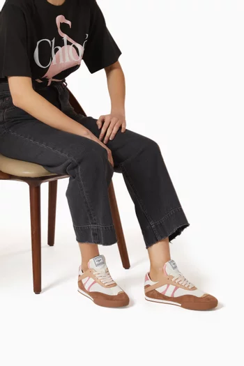 Kick Low-top Sneakers in Mesh & Calfskin