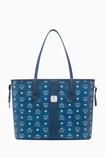 Small Liz Shopper in Visetos & Cotton Canvas