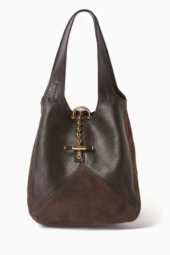 حقيبة بالون صغيرة جلد جاموس بملمس بارز