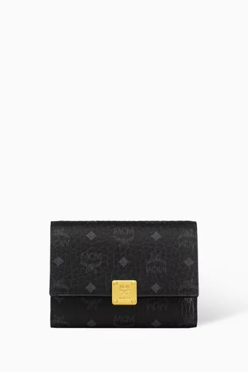 Small Aren Trifold Wallet in Visetos Canvas