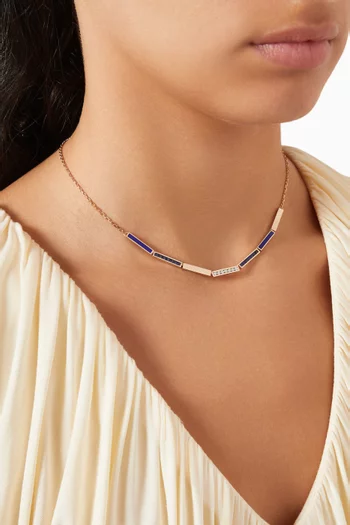 Whatever Reversible Rainbow Diamond & Sapphire Necklace in 18kt Rose Gold