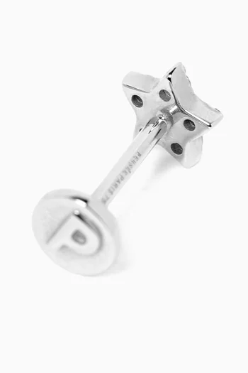 Single Star Diamond Stud Earring in 18kt White Gold