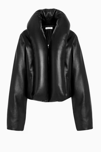 Padded Bomber Jacket in Lambskin