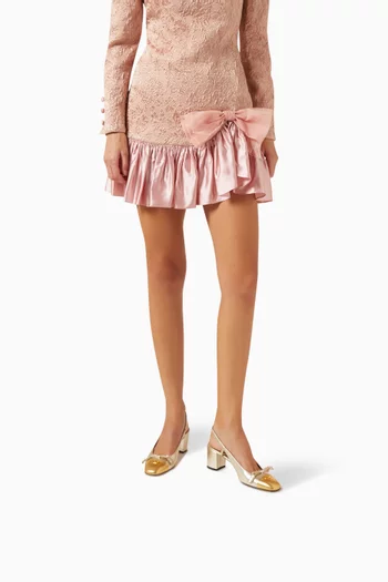 حذاء كلاسيك باليرينا فاليه دو روي بسير خلفي وكعب 60 مم جلد لامع