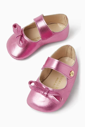 Bebe Bow Ballerina Sandals in Leather