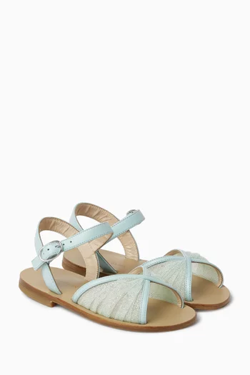 Katy Sandals in Glitter Mesh