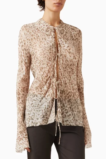Feline Tie-up Top in Viscose